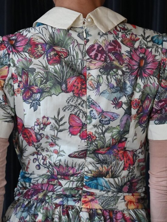 Butterfly Garden Midi Dress | Tailored Waist | Statement Print - Picture 5 of 7